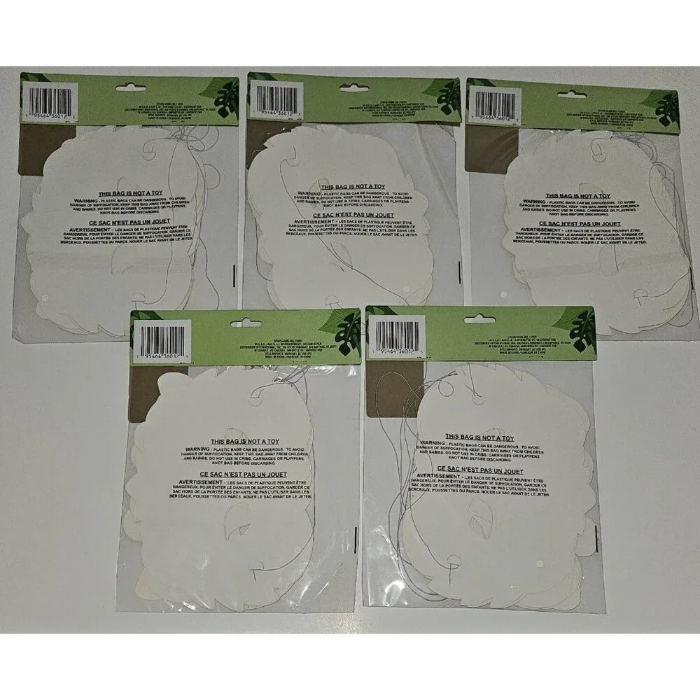 NEW 5 Pk Jungle Animal Paper Masks Lot Birthday Party Monkey Tiger Giraffe Lion